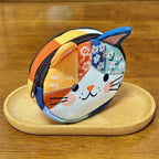 Waterproof Patchwork Coin Purse Cat Zipper Design Makeup Bag Travel Storage Bag Home Travel mbzr