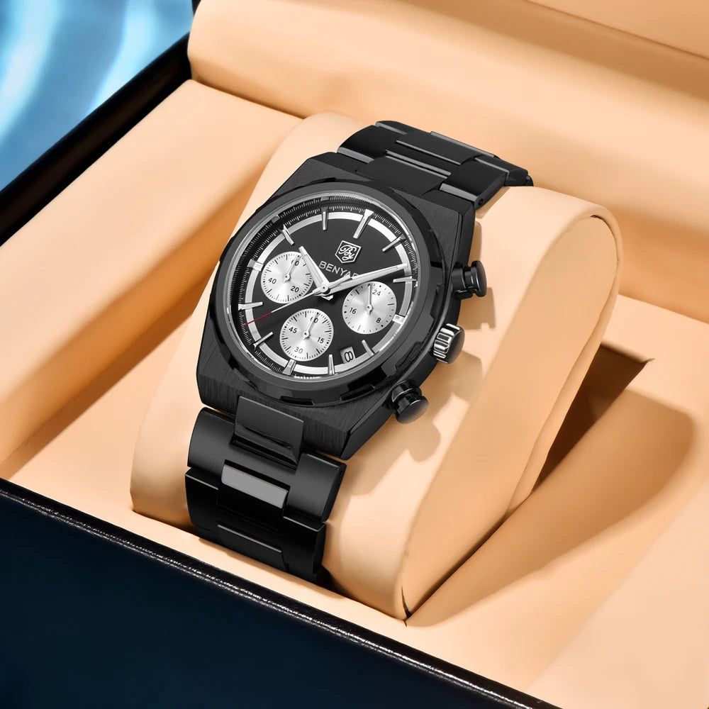 2026 New BENYAR Men's Watches Top Brand Luxury Speed Sports Chronograph Quartz Watch For Men Luminous Waterproof Stainless Steel Man Gift Clock