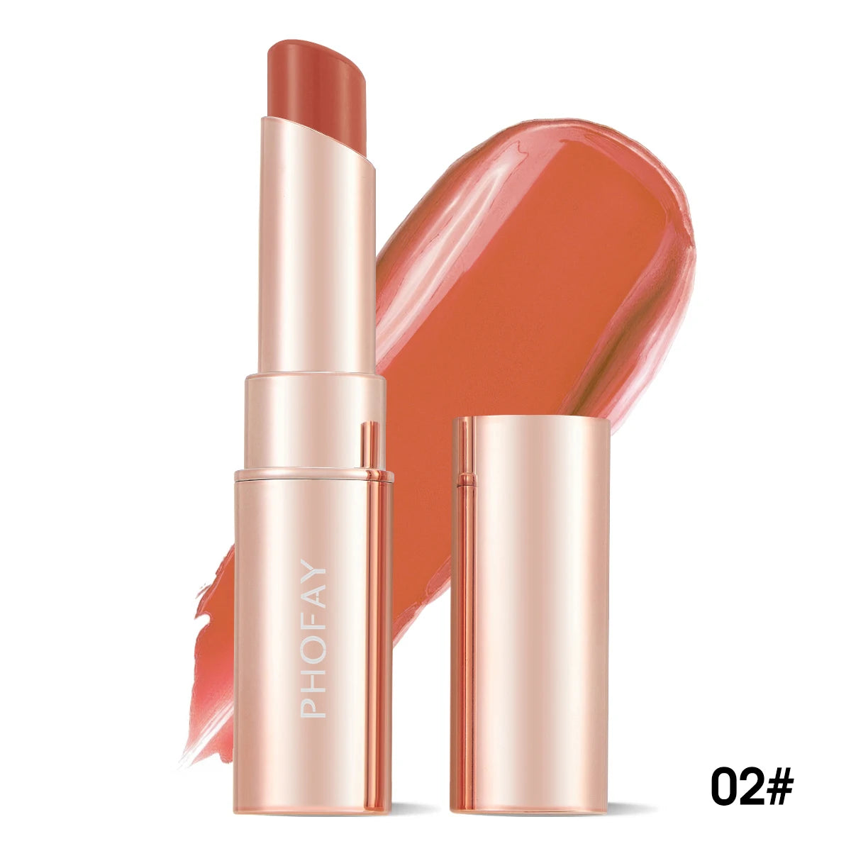 PHOFAY 8- Lipstick red brown lipstick waterproof moisturizing mirror lipstick lip gloss natural long-lasting makeup Valentine's mbzr