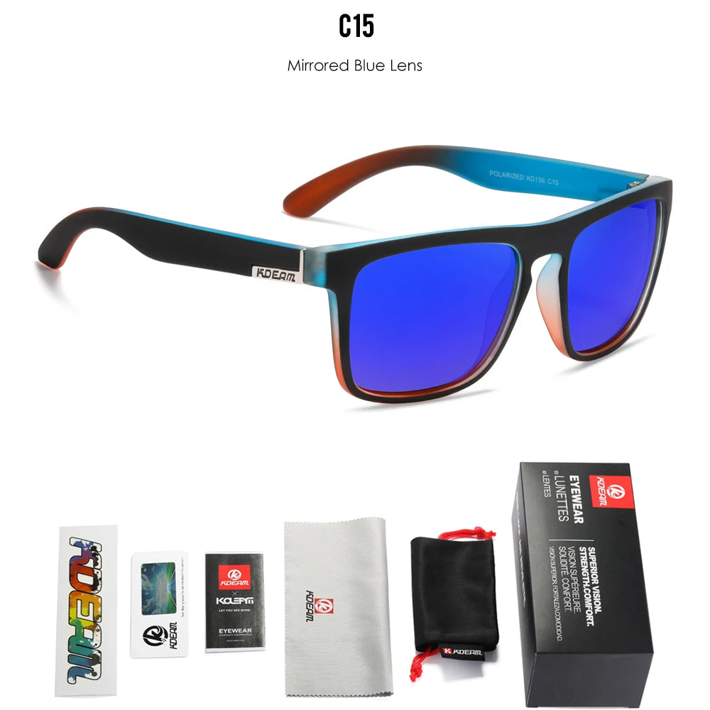 KDEAM Legend Square Sunglasses Polarized Lens Unisex for Outdoors with Brand Box