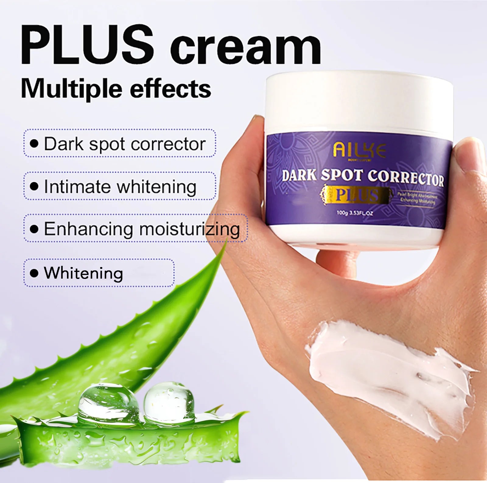 AILKE Glutathione Whitening Cream, Advanced Lightening Lotion, Glowing Cream For All Skin, Reduce Dark Spots, Even Skin Tone mbzr