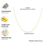 Vnox Simple Fashion Stainless Steel Chain Necklace For Women Girls Gold Plated Lightweight Choker Trendy Jewelry Party Gift