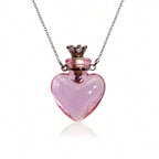 1pc Simple Colorful Glass Vial Pendant Necklace With Titanium Steel Chain, Suitable For Holding Perfume, Essential Oils, Pet Ashes - For Men & Women