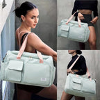 Small gym bag for women — travel duffle carry-on weekender with dedicated shoe compartment mbzr