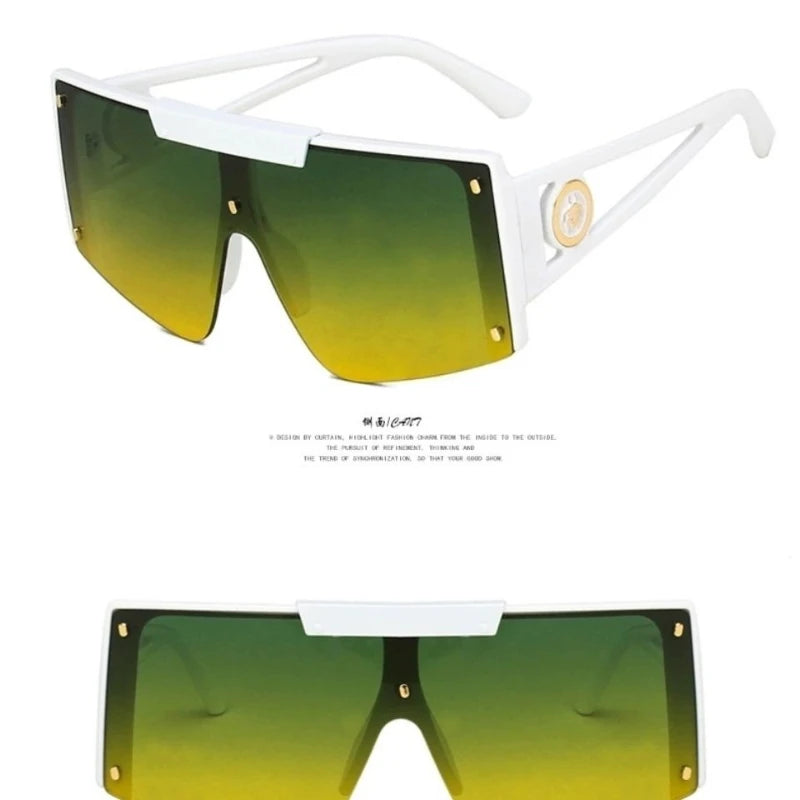 Integrated Sunglasses 2026 New Fashionable Sunglasses Trendy Large Frame Hollow Sunglasses for Men and Women mbzr