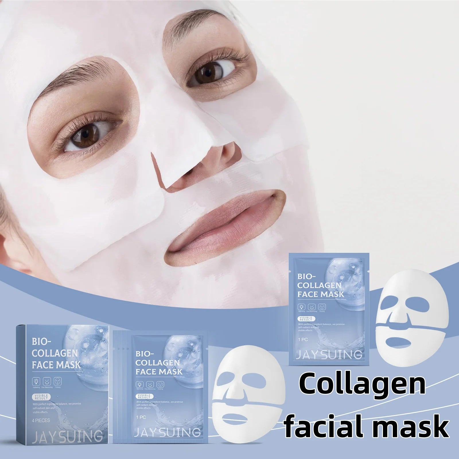 Jaysuing Collagen hydrating facial mask brightens skin tone and tightens skin with hyaluronic acid moisturizing facial mask mbzr