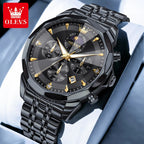 OLEVS 3673 Original Fashion Moon Phase Men's Watches Waterproof Chronograph Quartz Watch Stainless steel Calendar Wristwatch mbzr