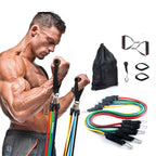 Multifunction Fitness Tension Rope 5-Tube Elastic Yoga Pedal Puller Resistance Band Tension Rope for Stretching Abdomen Training mbzr