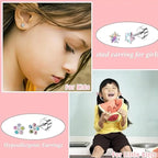 Stainless Steel Heart and Crescent Moon Stud Earrings for Women