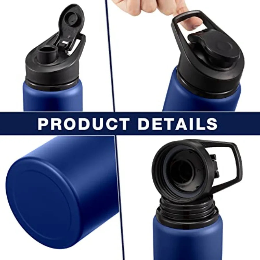 14 Pack Aluminum Water Bottles Bulk 17 oz Reusable Sport Water Bottles with Snap Lid Leakproof Lightweight with Handle for Bike mbzr