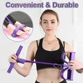 Multi-Functional Fitness Resistance Band Set - 4 tubes of elastic yoga pedal pull bands and fitness bands with handles for total body training, abdominal/lower back/arms/legs weight loss and stretching mbzr