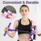 Multi-Functional Fitness Resistance Band Set - 4 tubes of elastic yoga pedal pull bands and fitness bands with handles for total body training, abdominal/lower back/arms/legs weight loss and stretching mbzr