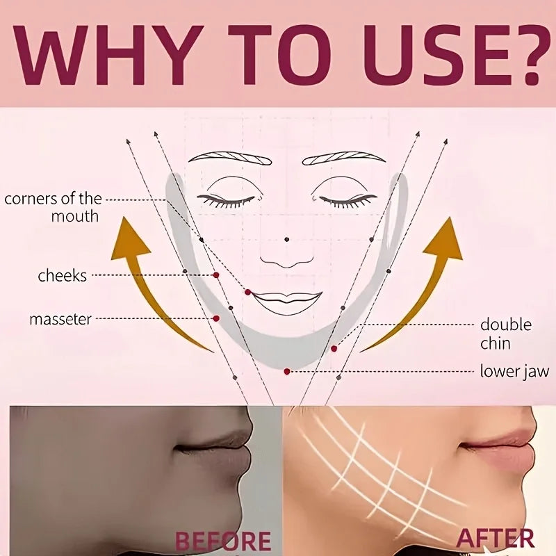 V-Shaped Cooling Slimming Face Mask: Removes masseter muscles, tightens double chin, burns facial fat, deeply hydrates, shaping bandage anti-aging beauty product, new product launch mbzr