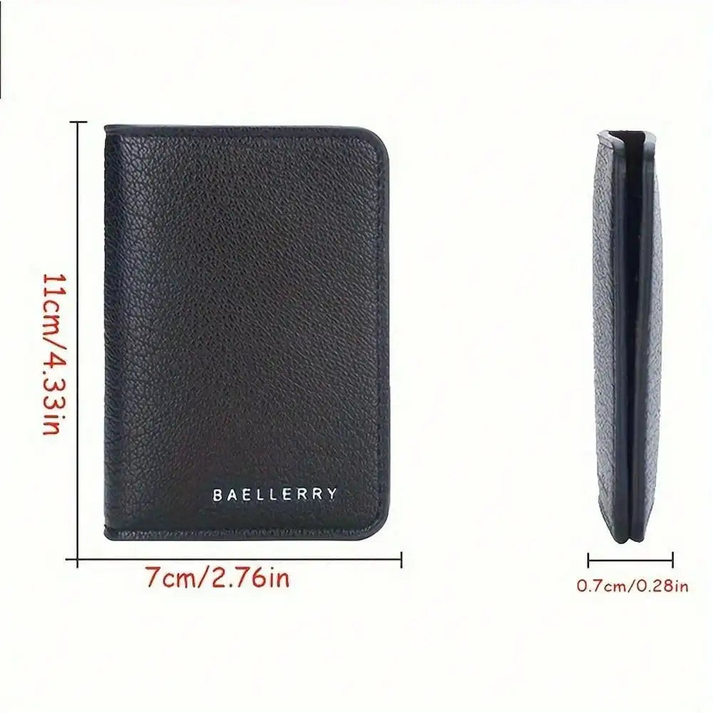 Mens Minimalist Slim Wallet - Pu Leather Credit Card Holder Bag Front Pocket Purse - For Men - Perfect Gift For Birthday & Travel