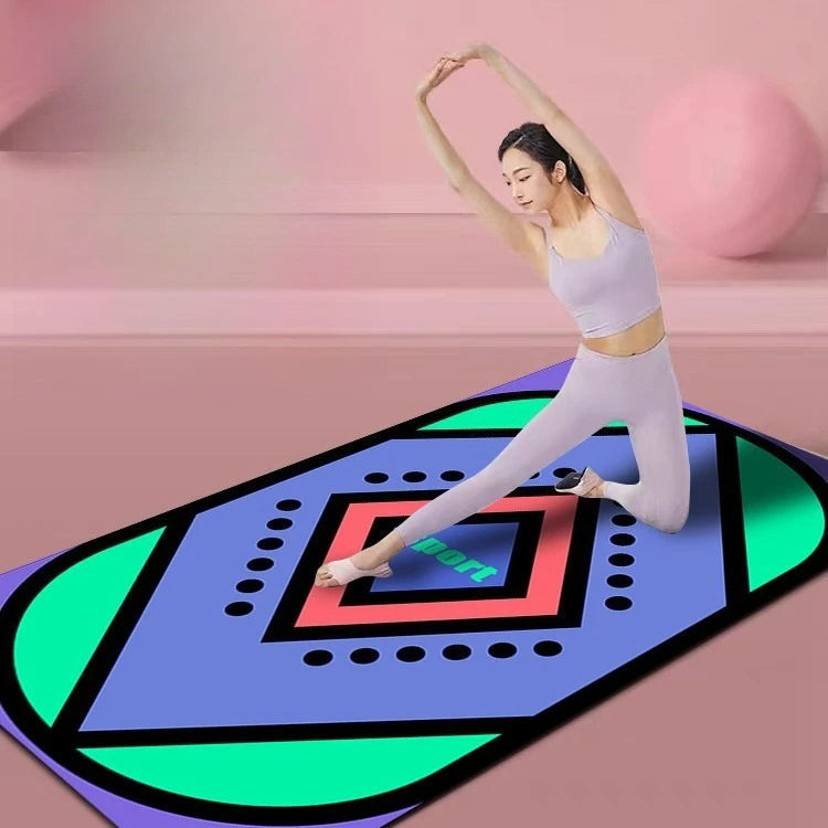 Yoga Carpet Mat Double-Side Shock Absorbing Eco-friendly Colorful Ring Pattern Exercise Floor Rug mbzr
