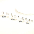 925 Sterling Silver freshwater pearl Earrings 6/8/10/12For Women Classic Geometric Twisted Line Earrings Jewelry