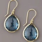 Elegant teardrop-shaped blue gem drop earrings - Bohemian jewelry, perfect for banquets