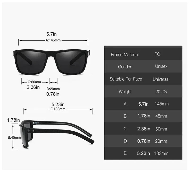 Square Polarized Sunglasses for Men and Women Lightweight Frame Sun Glasses with UV Protection mbzr
