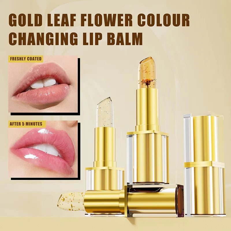 Color Changing Lipstick,Gold Crystal Ph Lipstick Color Changing,Long Lasting 24 Hours Moisturizing Glossy Shine Lip Gloss mbzr