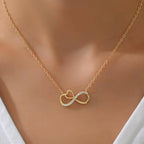 Minimalist Infinity Heart Necklace For Women Shiny Zircon Inlaid Pendant Clavicle Chain Elegant Luxury Aesthetic Choker Daily Party Jewelry Valentine Birthday Gift