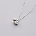 Sterling Silver Shell Pearl Crystal Clavicle Pendant Necklace