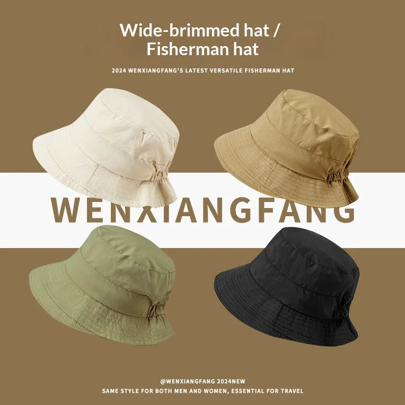 1pc Japanese Style Fisherman Hat for Women Sun-Proof UV Protection Sun Hats Quick-Drying Camping Alpine Cap Bucket Hat