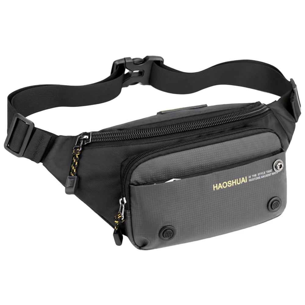 Men Sports Fanny Pack Adjustable Strap Fitness Mobile Phone Bag Wear-Resistant Marathon Fanny Pack for Outdoor Sports