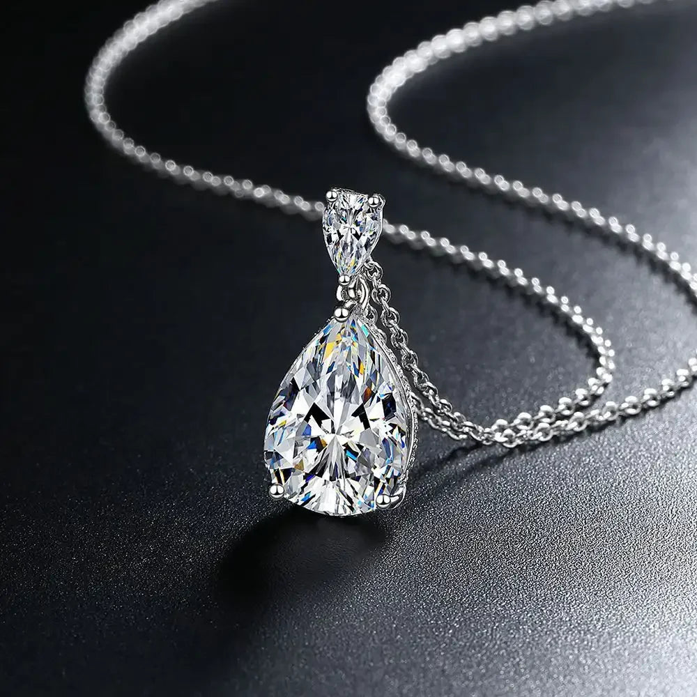 New 925 Sterling Silver VVS1 Moissanite Necklace Heart Pendant Chain Fine Jewelry for Woman Wedding Sparkling Classic party gift