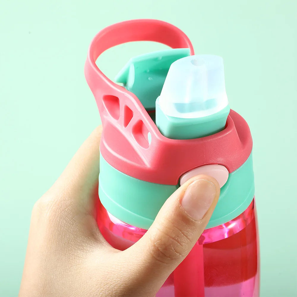 480ml Water Bottle With Straw Kids Girls Portable Travel Bottles Gym Sports Fitness Cup Summer Cold Water Juice Drinking Bottle mbzr