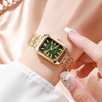 1/2/4PCS Luxury Women Watches Fashion Rectangle Woman Quartz Watch Stainless Steel Band Wristwatches Reloj Mujer（Without Box） mbzr