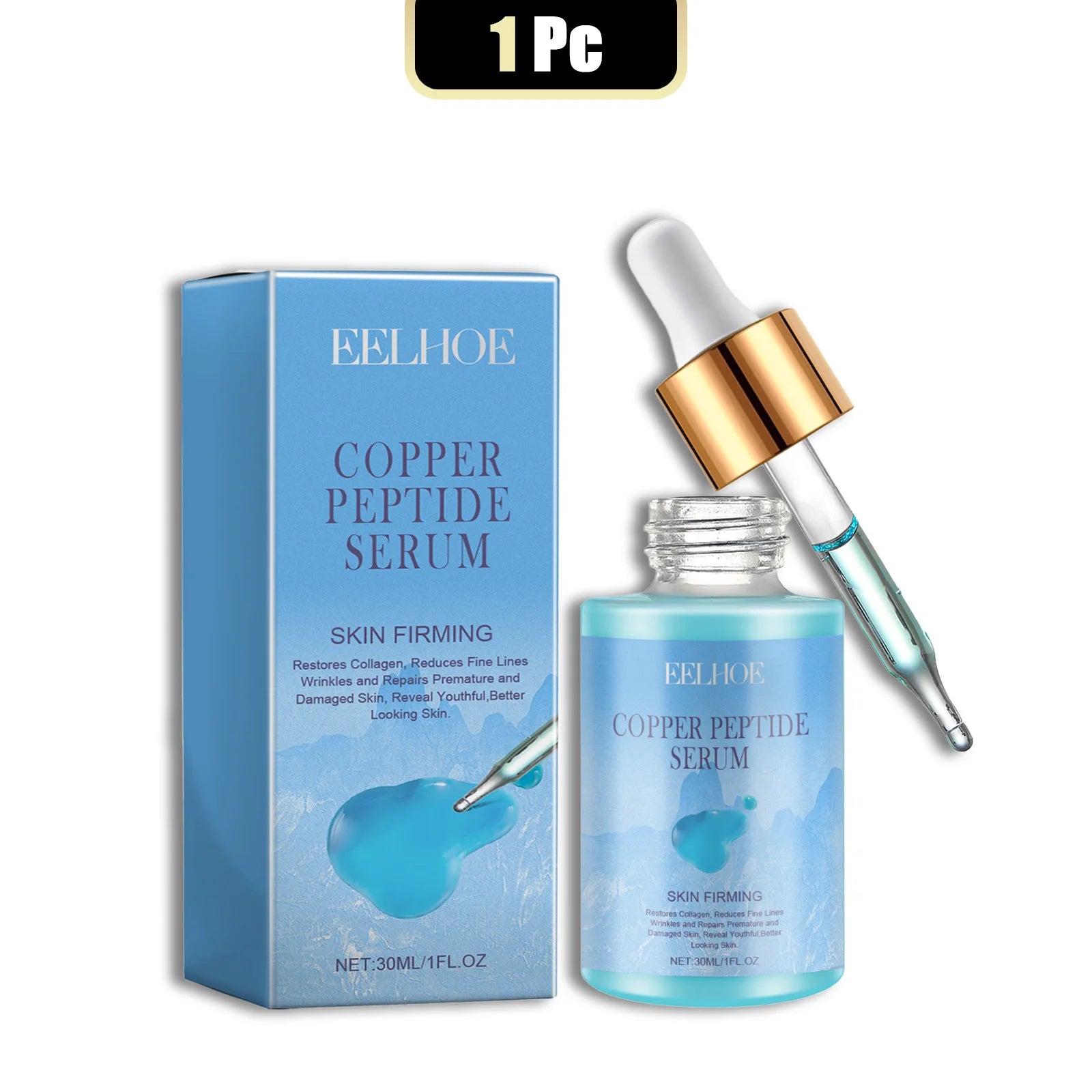 EELHOE 30ml Copper Peptide Facial Serum Moisturizing Firming Face Skin Increase Elasticity Anti Wrinkle Lines Daily Facial Care mbzr