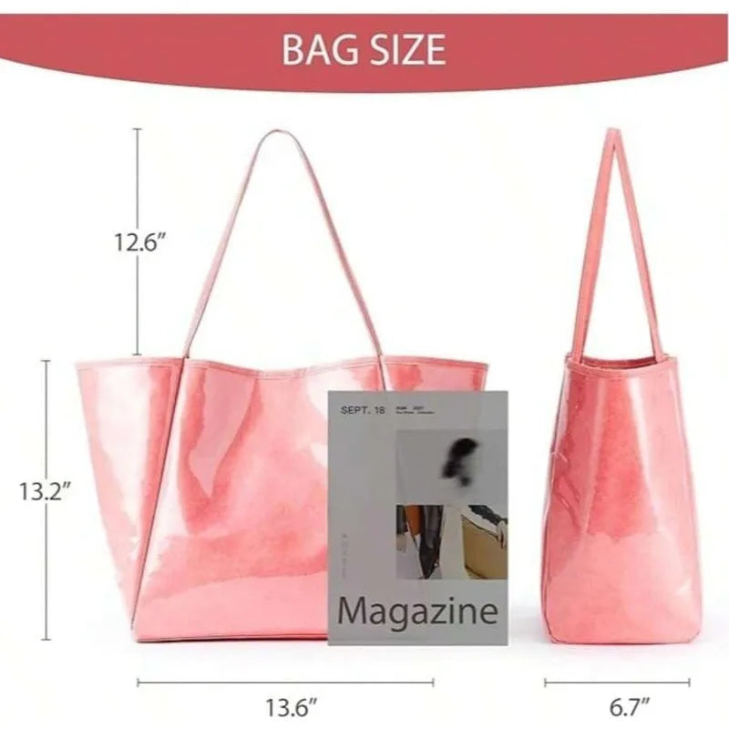Large PVC Handbag Kraft Paper Hobo Tote Bags for Outdoors Beach mbzr
