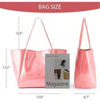 Large PVC Handbag Kraft Paper Hobo Tote Bags for Outdoors Beach mbzr