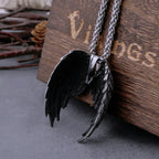 Vintage Angel Wings Pendant Necklace Stainless Steel Unisex