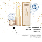 24K Gold Foil Vitamin E Lip Balm Crystal Jelly Lipstick,Moisturizing Lip Care for Dry Lips,Long-Lasting Hydrating Tint mbzr