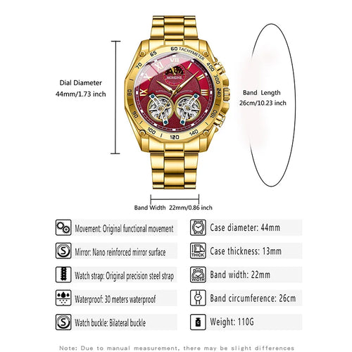 BINBOND Luxury Men Quartz Watches Fashion Concept Decorative Dial Casual Military Sports Wristwatch Waterproof Men's Clock mbzr