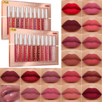 Matte Liquid Lipstick Lip Oil 10pc/set, Waterproof Velvet Lip Gloss Long Lasting Non-transfer Nude Red Pink Daily &Party Makeup mbzr