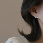 White Pink Shell Starfish Stud Earrings for Women Cute Asymmetric Imitation Pearl Rhinestones Beads Charms Small Ear Jewelry