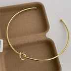Minar Minimalist Hollow Out Knotted Open Adjustable Torques for Women Female 18K Gold Silver PVD Plated Stainless Steel Choker