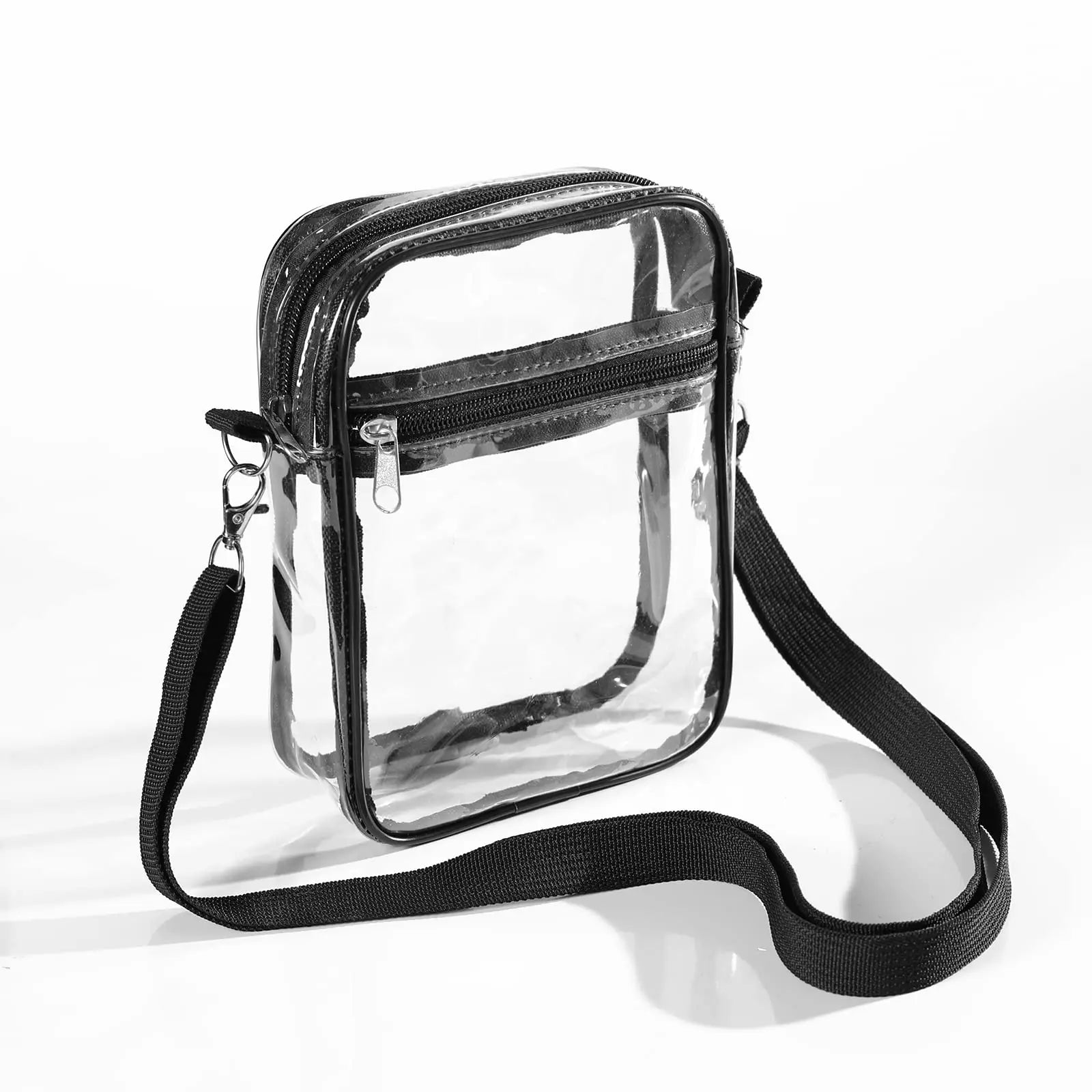 Women's Shoulder Bag PVC Concert Transparent Handbag Simple Crossbody Bag with Front Pocket Casual Handbag