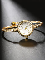 1pc Vintage Retro Roman Numeral Women Quartz Wrist Watch mbzr