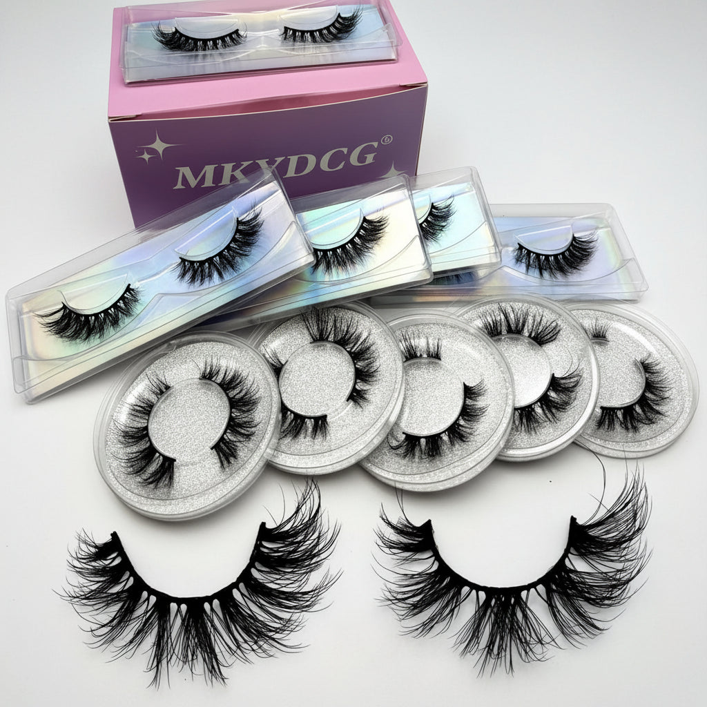 16 Pairs 3 Styles Wispy Faux Mink False Eyelashes Mixed Dramatic Thick Curled Fluffy Strip lashes Multipack for Eyes Makeup Sets mbzr