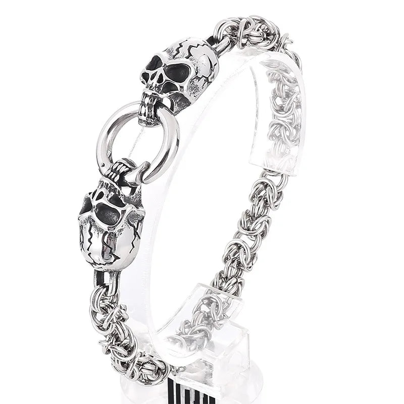 New 316L Stainless Steel Hip Hop Skull Wolf Head Dragon Bracelet Jewelry