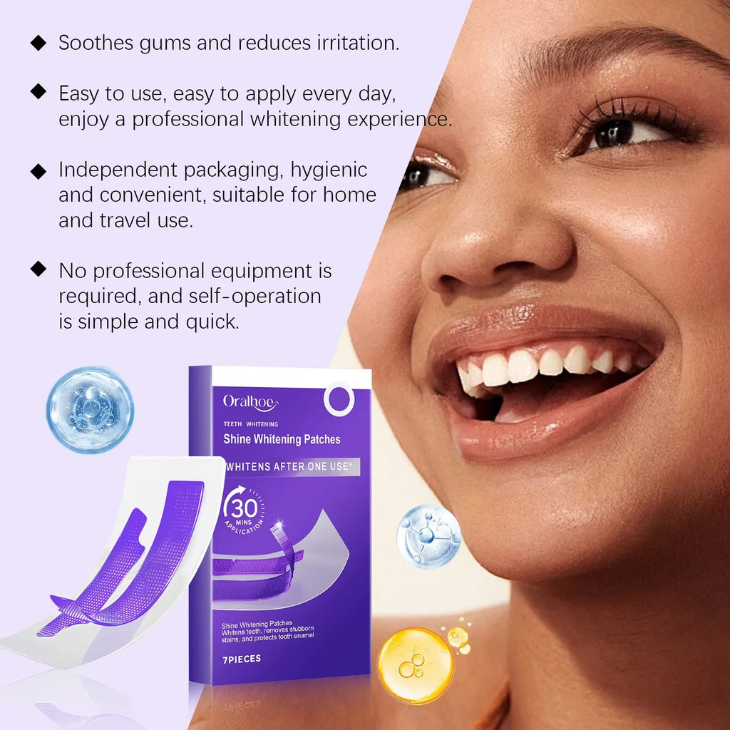Purple Teeth Whitening Strips Brighten Tooth Remove Plaque Stain Cleaning Oral Hygiene Reduce Sensitivity Bleaching Dental Tools mbzr