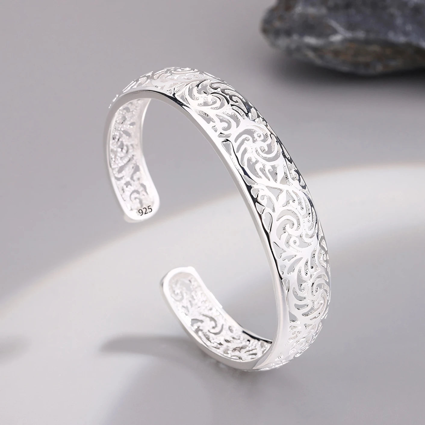 925 Sterling Silver Bracelet Rose Flower Linked Vintage Punk Adjustable Chain For Woman Girl Jewelry Gift Dropship Wholesale