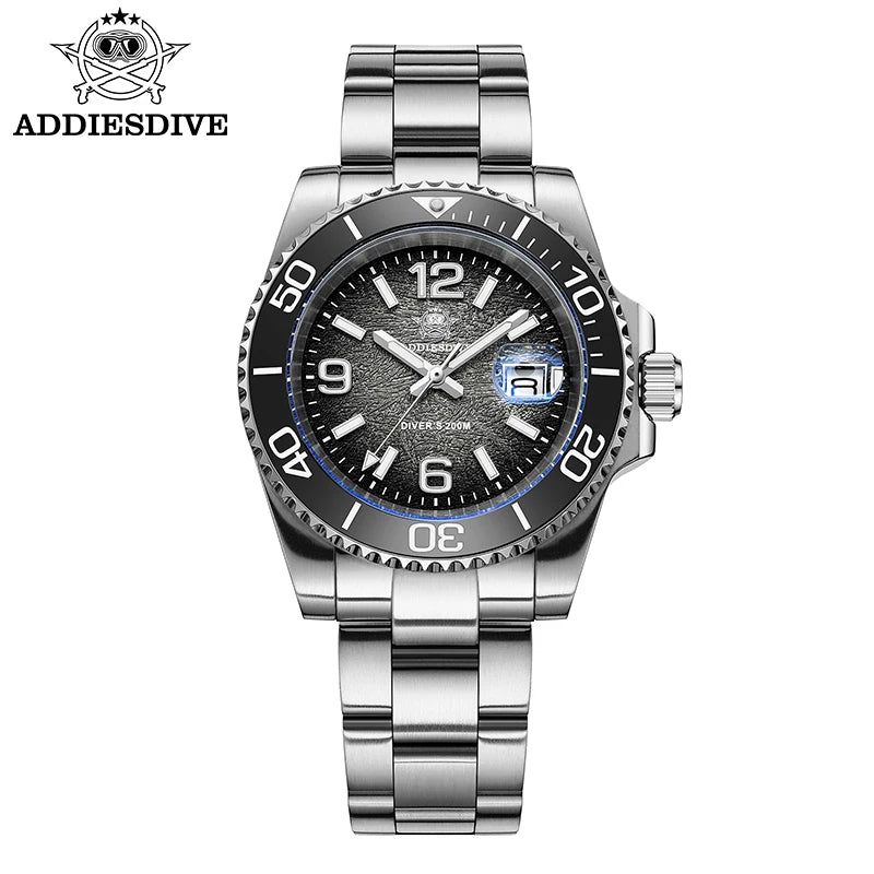 ADDIESDIVE 2026 New Outdoor Diving Quartz Watch Men 200M Waterproof BGW9 Luminous Calendar Display Stainless Steel Wristwatches mbzr