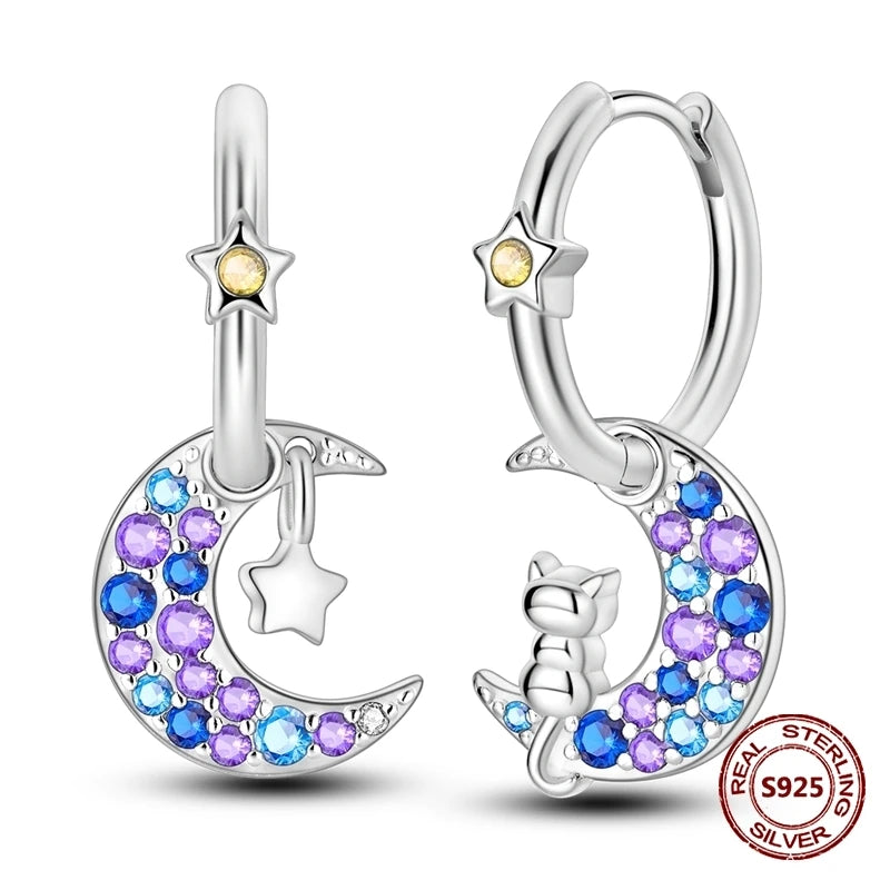 Fine Jewelry 925 Silver Rose Gold Plated Zircon Sparklin Hoop Earrings For Women mbzr