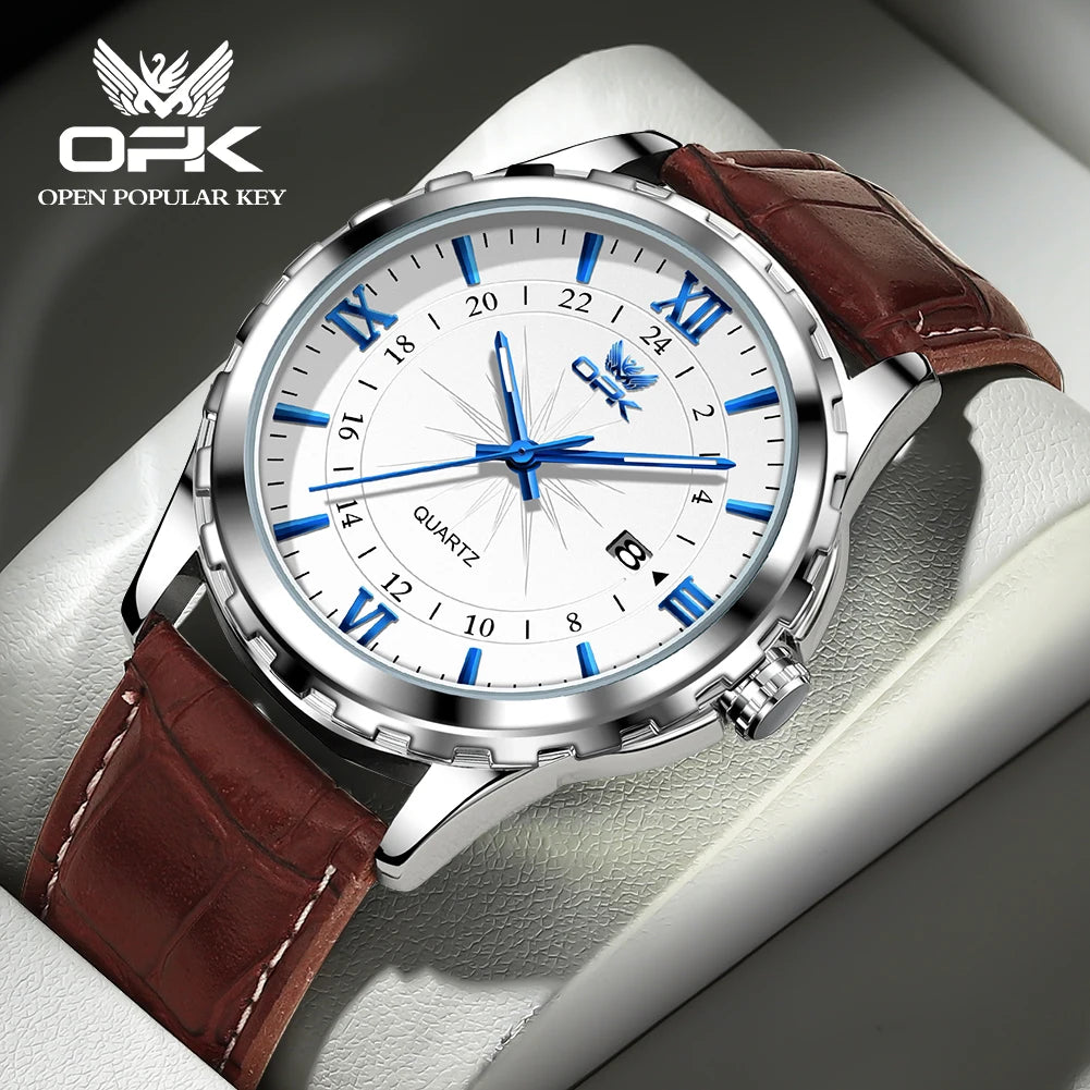 OPK Brand Steel Belt Dual Calendar Men's Quartz Watch 6003 mbzr