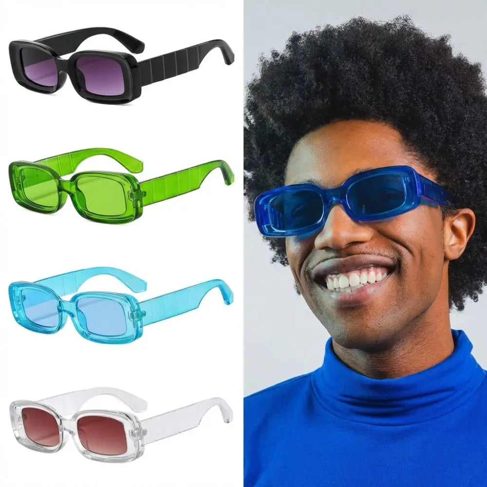Hip Hop Small Square Candy Color UV400 Sunglasses Unisex