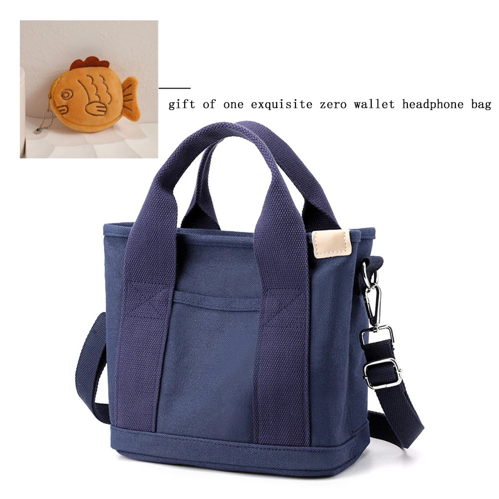 Women's Solid Color Large Capacity Tote Bag Crossbody Bag Hand Bag And Coin Purse Set, Adjustable Strap, Shoulder Bag, Canvas Ba mbzr